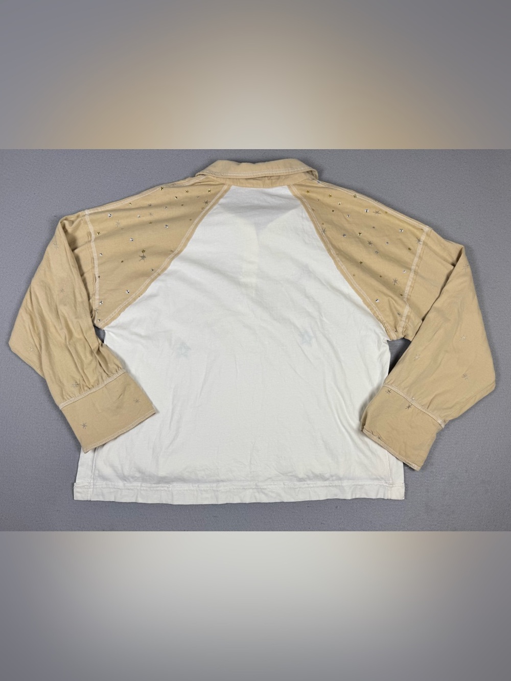 Pilcro Anthropologie Long-Sleeve Stardust Graphic Henley Knit Top Size Medium - Picture 5 of 5